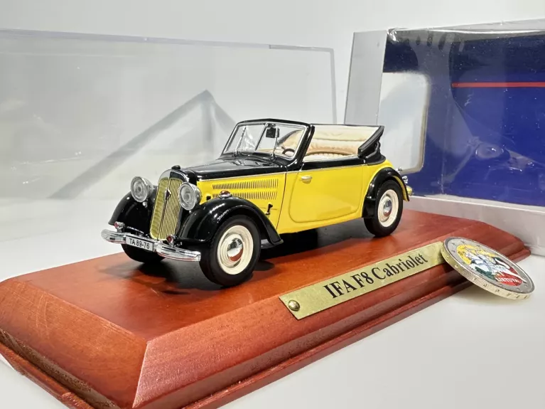 IFA F8 Cabriolet geltonas 1:43 Atlas DDR