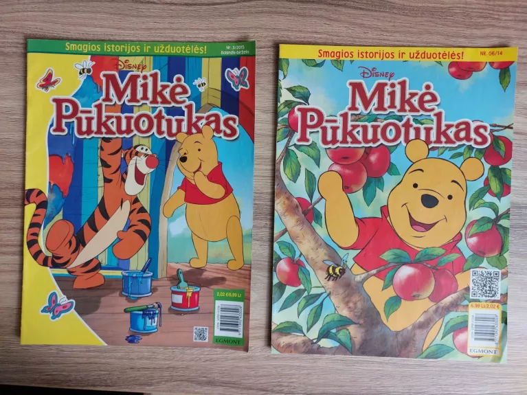 Mikė Pūkuotukas. Vaikų žurnalai. 2 vnt. 2014 m Nr. 6, 2015 m. Nr. 3