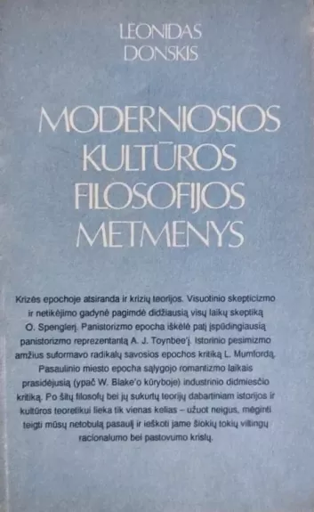 Moderniosios kultūros filosofijos metmenys