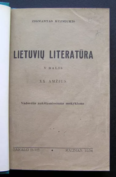 Lietuvių literatūra. V dalis