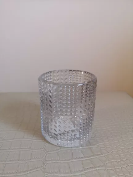Stiklinės tipo skaidraus stiklo žvakidė