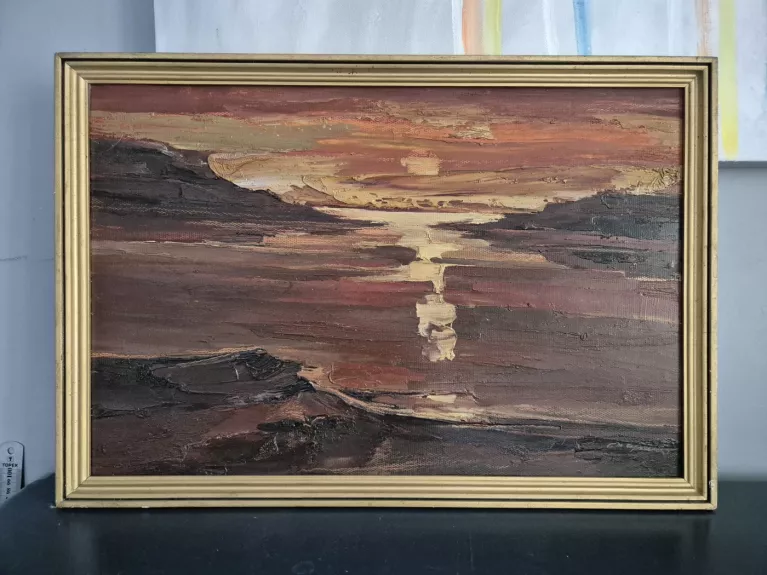 Henrikas Ciparis paveikslas Saulėlydis 1985 40 cm x 60 cm. Kartonas, aliejus