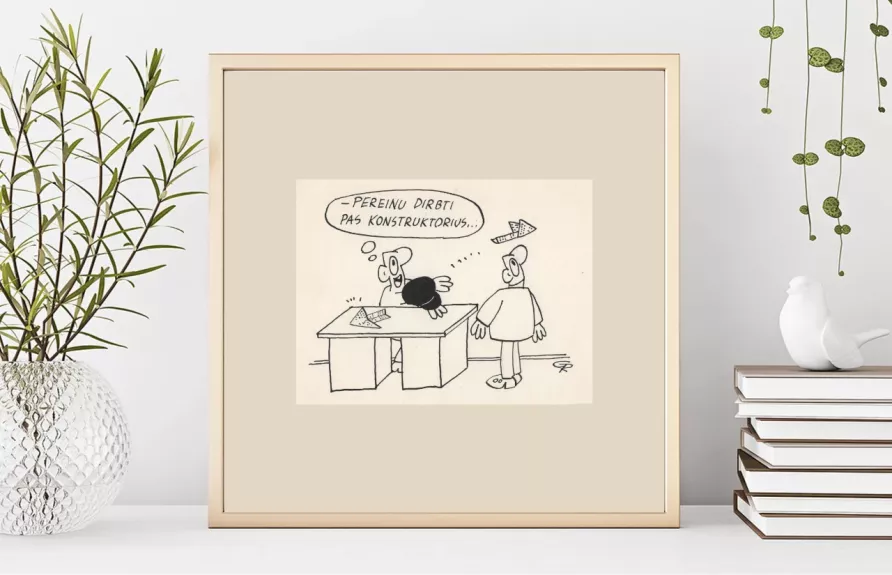 Originali 90-ųjų „Padovanok Šefui“ knygos karikatūra