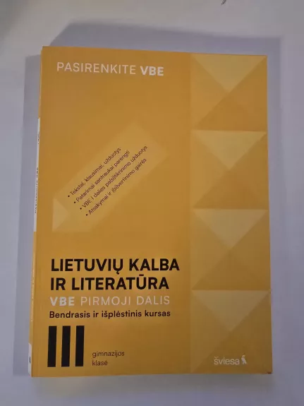Lietuvių kalba ir literatūra VBE pirmoji dalis