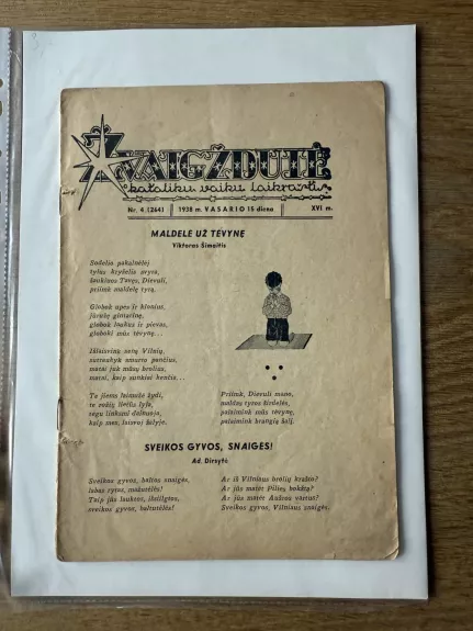 Žvaigždutė tarpukario laikraštis vaikams 1938