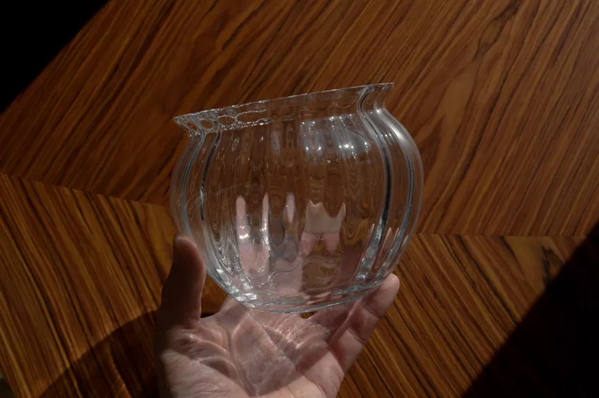 Vintage Lindshammar Sweden krištolo vaza dubuo