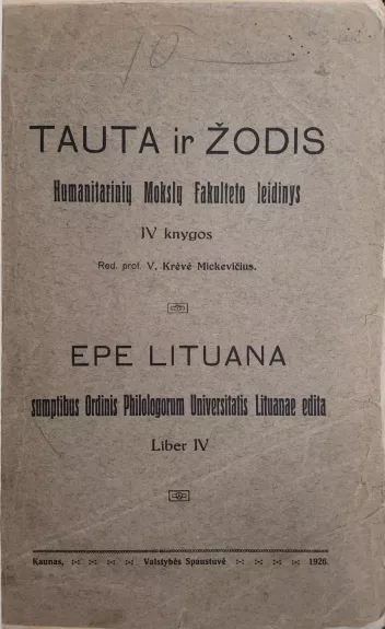 Tauta ir žodis (IV knygos)