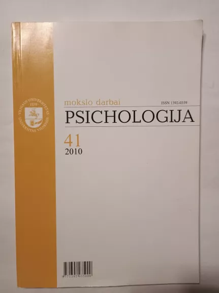 Mokslo darbai psichologija 41 tomas 2010m.