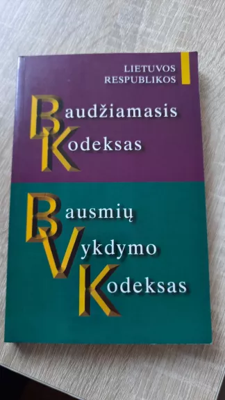 Baudžiamasis kodeksas Bausmių vykdymo kodeksas