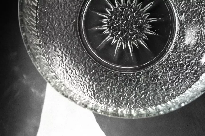 Vintage Arcoroc France krištolo dubuo Diamant