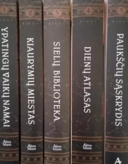 5 knygų rinkinys: Ypatingų vaikų namai + Kiaurymių miestas + Sielų biblioteka + Dienų atlasas + Paukščių sąskrydis