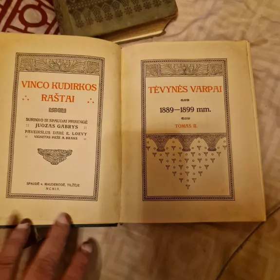 Vinco Kudirkos Raštai Tomas II MCMIX Antikvarinė