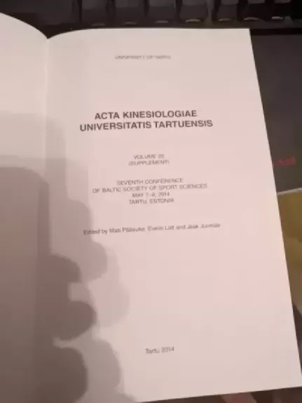 Acta Kinesiologiae Universitatis Tartuensis. 20 Suplement