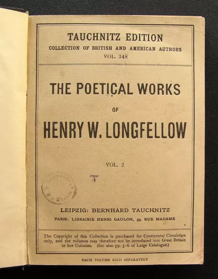 The Poetical Works of Henry W. Longfellow, Volume 2