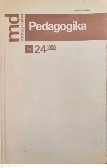 Pedagogika. Mokslo darbai Nr. 24 1988