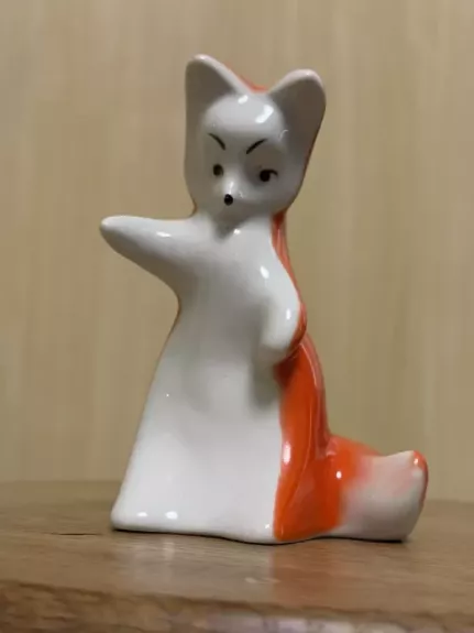 Vintažinė porcialianinė lapės figurėlė Gorodnitsa