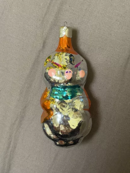 Vintage stiklinis žaisliukas paršiukas SSRS