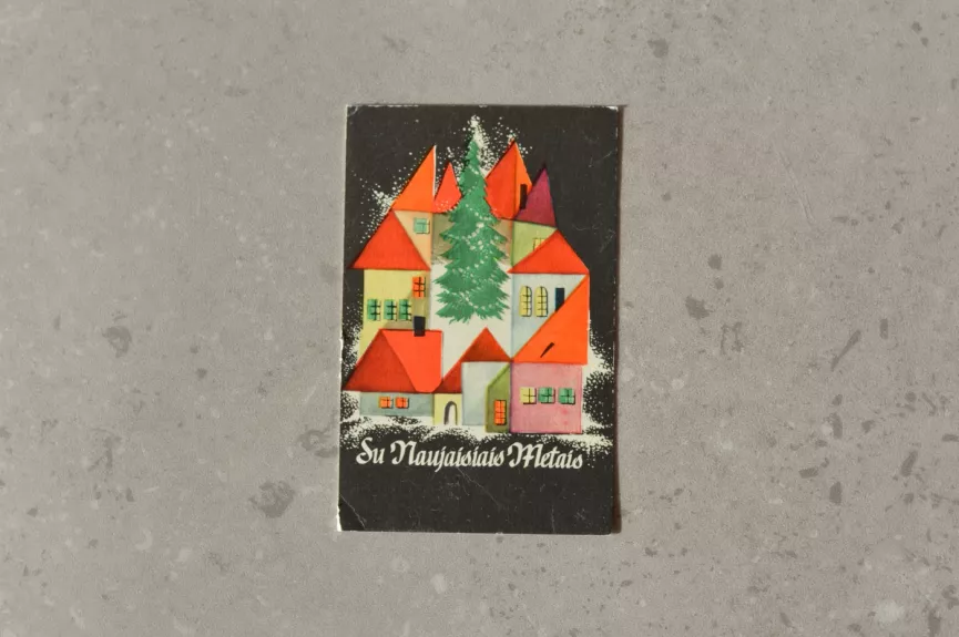 Vintage šventinis atvirukas grafika