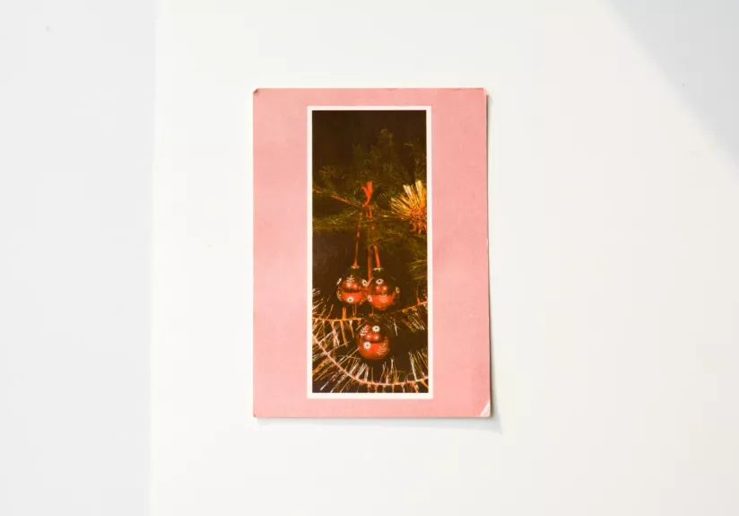 Vintage šventinis atvirukas grafika