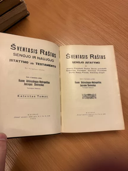 Šventasis Raštas. Ketvirtas Tomas 1932