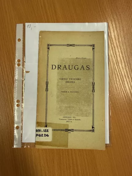 Draugas. Vieno veiksmo drama