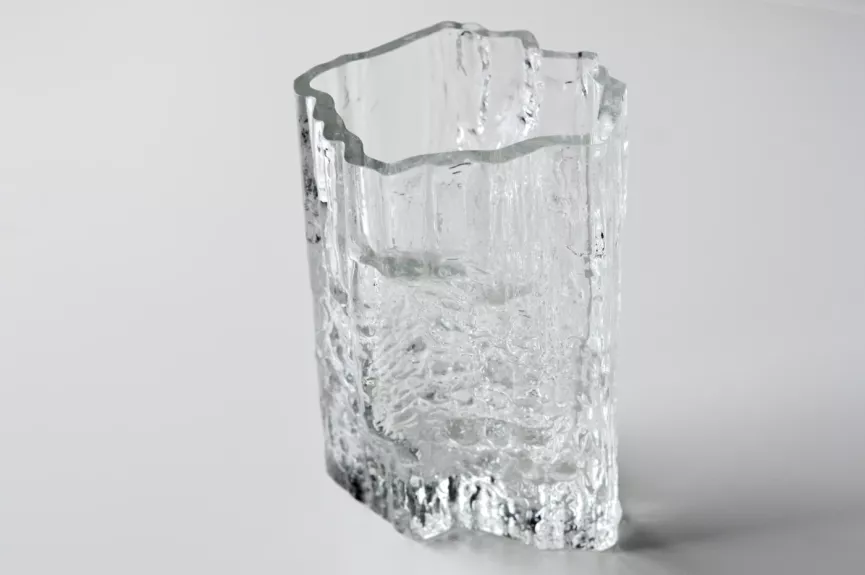 Vintage Iittala Finland autorinė Tapio Wirkkala krištolo vaza Pinus