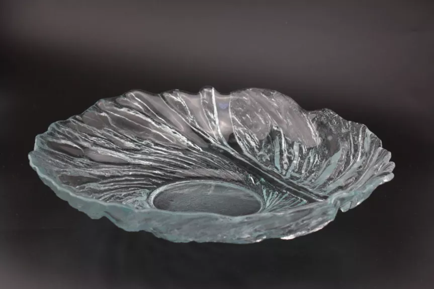 Vintage Riihimäen Lasi Finland Pertti Kallioinen krištolo dubuo indas Ultra