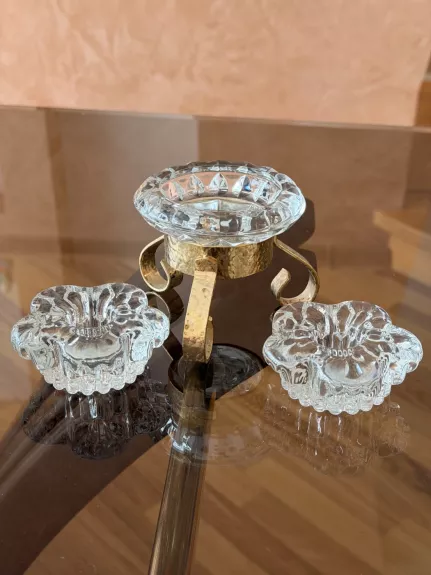 Vintage stiklo žvakidės