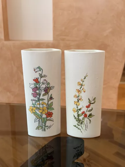 Vintažinės keraminės sieninės vazos