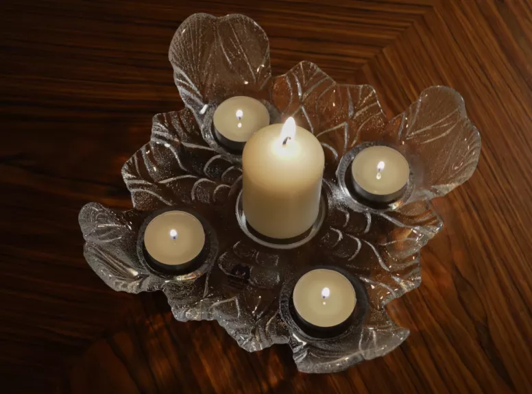 Vintage Muurla Finland krištolo žvakidė Jäkälä