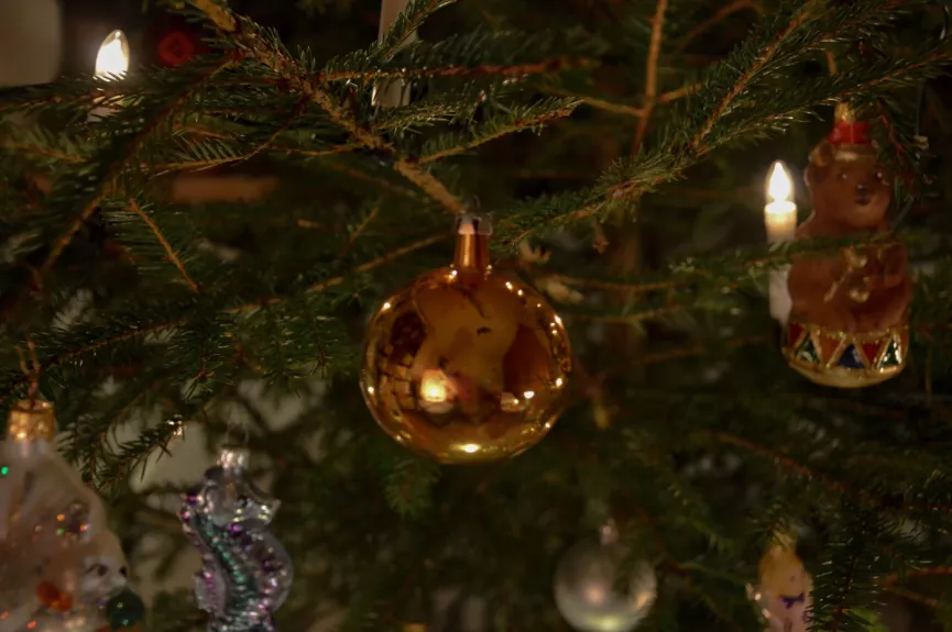 Vintage Poland stikliniai eglutės žaisliukai