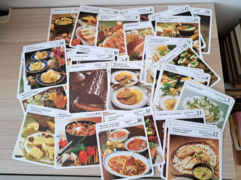 49 receptų kortelės