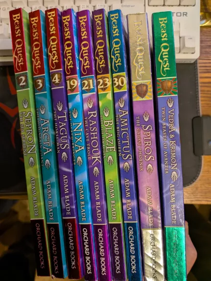 Beast Quest. 9 knygos: 2, 3, 4 ,19 ,21 , 23, 30 ir du specialūs leidimai.