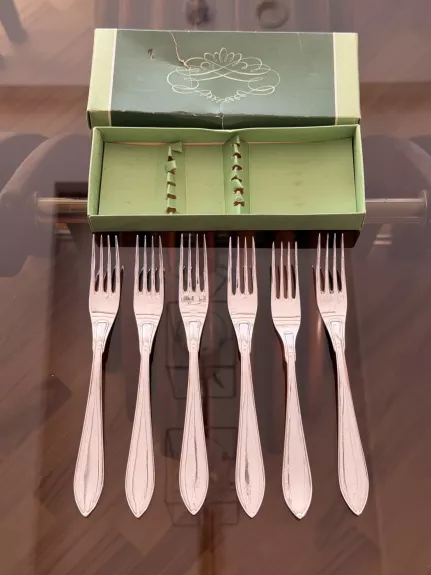 Vintage sidabruotos desertinės šakutės