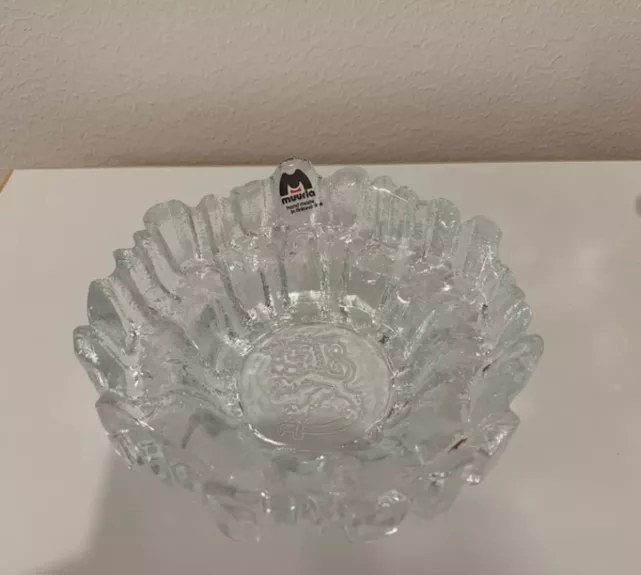 Vintage Muurla Finland Tauno Wirkkala krištolo dubuo