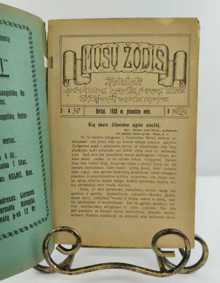 Mūsų žodis Nr. 3-4, 1928m. gruodžio mėn.