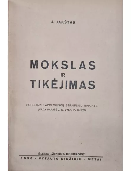 Mokslas ir tikėjimas