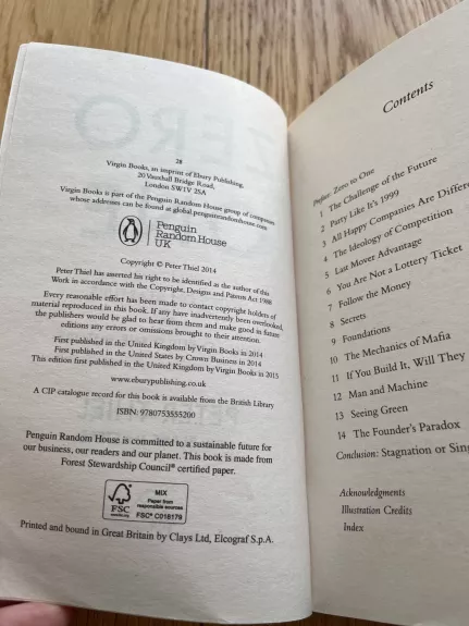 Zero to One : Notes on Start Ups, or How to Build the Future