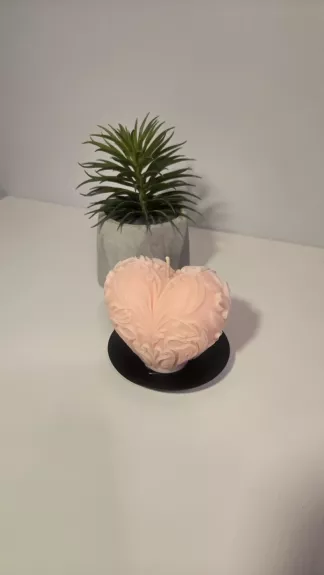 Rankų darbo natūralaus sojų vaško žvakė - Širdis ❤️