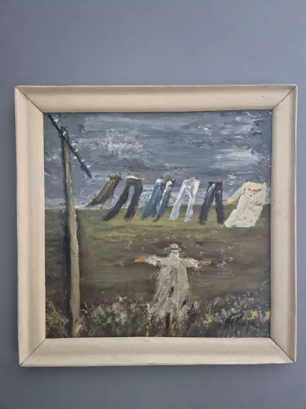 Algimantas Puipa paveikslas Kaliausė 40 cm x 40 cm. Kartonas, aliejus.