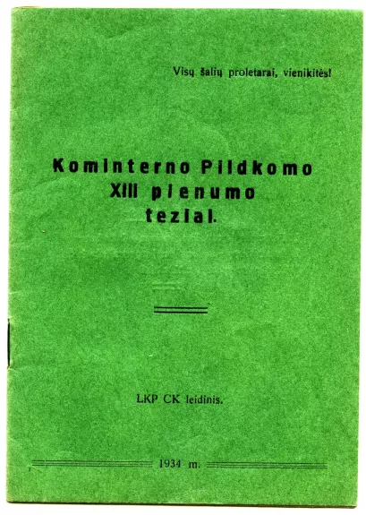 Kominterno Pildkomo XIII plenumo teziai