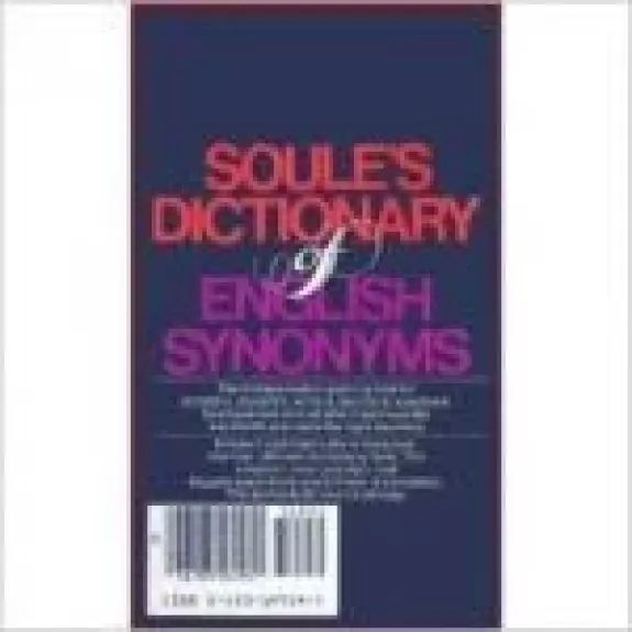 Soule's Dictionary of English Synonyms - Autorių Kolektyvas, knyga