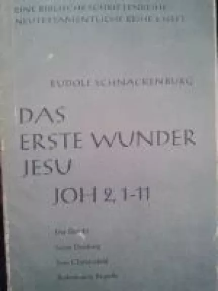 Das Erste Wunder Jesu JOH 2, 1 - 11