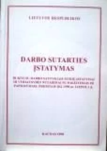 Lietuvos Respublikos darbo sutarties įstatymas