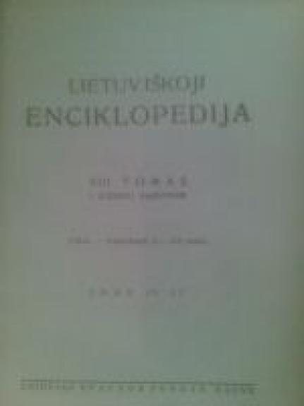 Lietuviškoji enciklopedija (V tomas VII sąsiuvinis)
