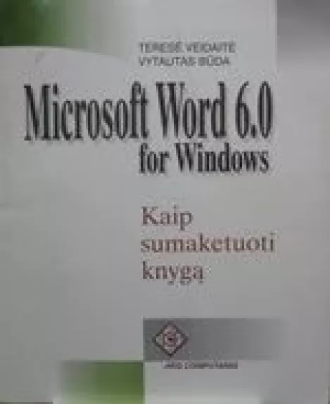 Microsoft Word 6,0 for Windows - Autorių Kolektyvas, knyga