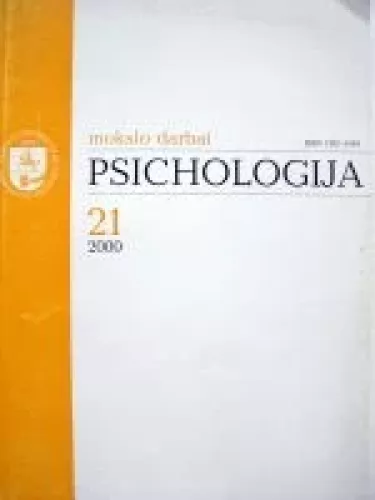 Psichologija: mokslo darbai 21/2000