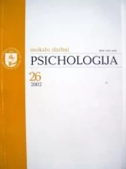 Psichologija: mokslo darbai 26/2002