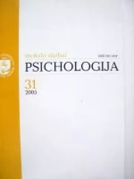 Psichologija: mokslo darbai 31/2005 - Autorių Kolektyvas, knyga