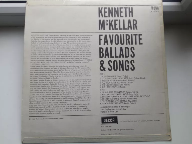 Favourite Ballads and Songs - Keneth McKellar, plokštelė 1